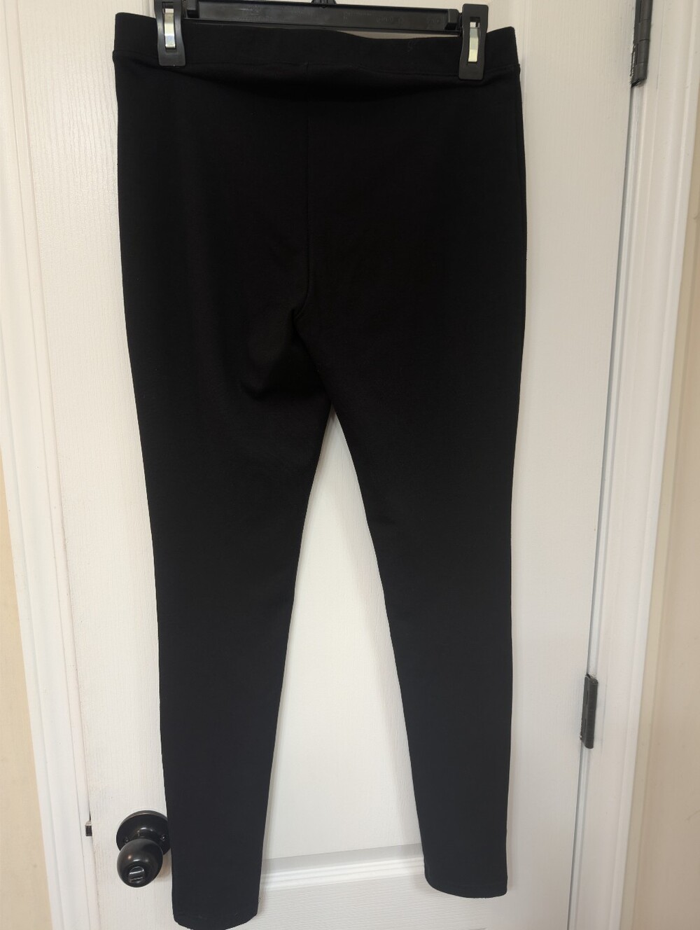 Black Straight Leg Women’s Pants with Crease